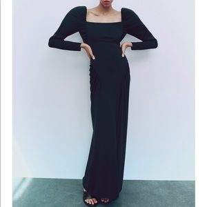 Zara pleated long dress